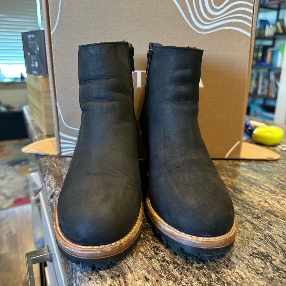 Portland Leather Black Ankle Boots - Picture 2 of 4